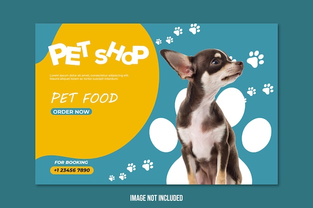 Sjabloon voor spandoek voor dierenwinkel
