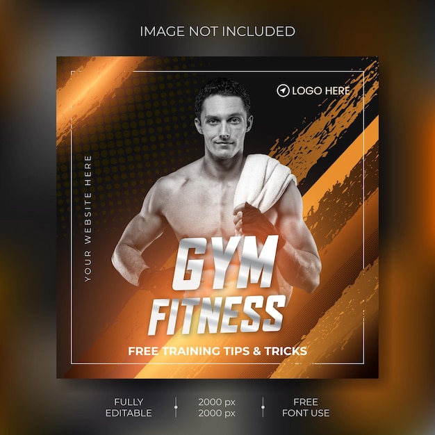 Sjabloon voor spandoek voor fitness sociale media Vector Premium