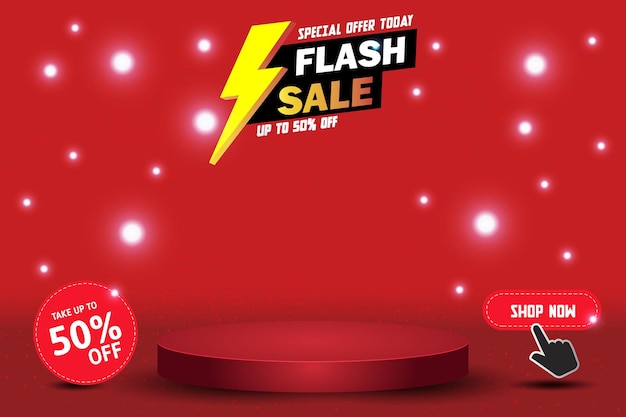 Sjabloon voor spandoek voor Flash-verkoop op achtergrond met warme kleur