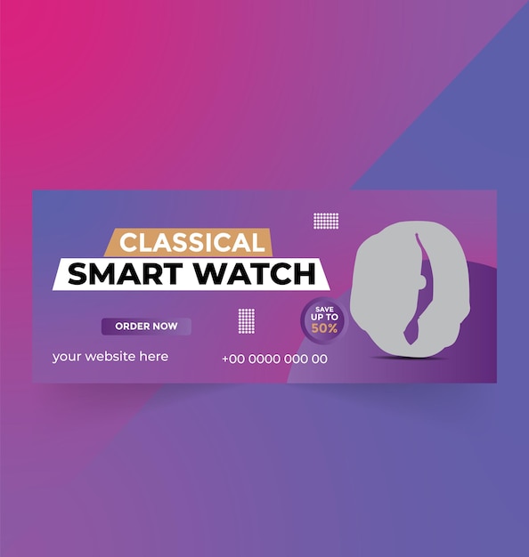 Sjabloon voor spandoek voor social media voor smartwatch