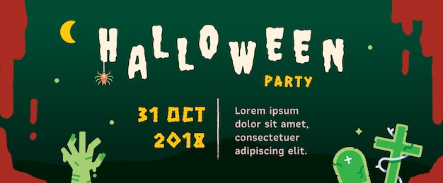 Sjabloon voor spandoeken met halloween-feest