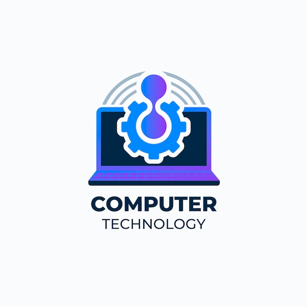 Vector sjabloon voor technisch computerlogo