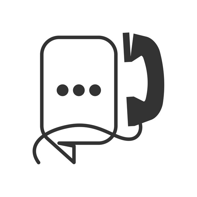 Sjabloon voor telefoonchat-logo Pictogram Illustratie Merkidentiteit Geïsoleerde en vlakke afbeelding Vectorafbeelding