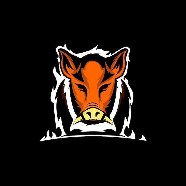 Sjabloon voor varkensmascotte gaming esport-logo