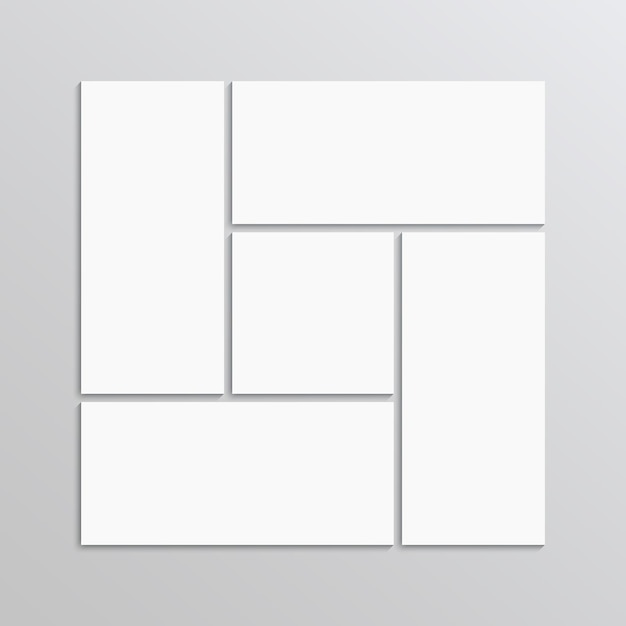 Vector sjabloon voor vierkante collage frame-afbeeldingen lay-out moodboard mozaïek foto's raster moodboard voor foto's albumbanner