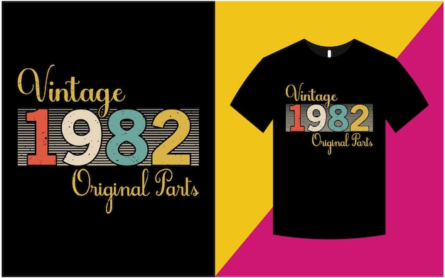 Sjabloon voor vintage verjaardagsgraphics-t-shirt