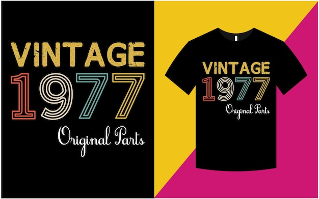 Sjabloon voor vintage verjaardagsgraphics-t-shirt