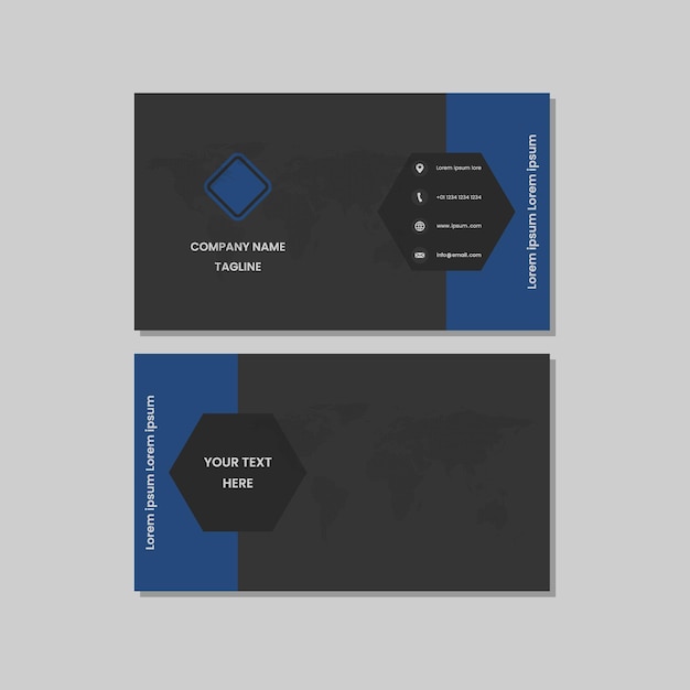 Sjabloon voor visitekaartjes mockup blauw