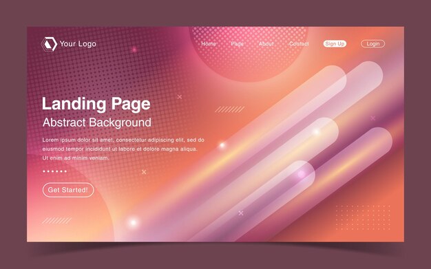 Sjabloon voor website-bestemmingspagina met abstracte achtergrond