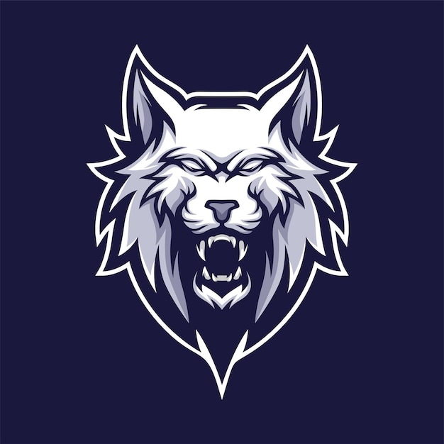 Sjabloon voor White Wolf Mascot Gaming Esport-logo