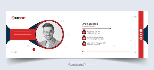 Sjabloon voor zakelijke e-mailhandtekeningen of e-mailvoettekst en persoonlijke omslag voor sociale media