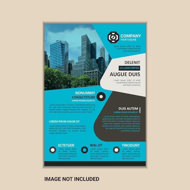 Sjabloon voor zakelijke flyers Eenvoudig en schoon Vector-ontwerp in A4-formaat