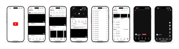 Sjabloon Youtube-mockup Youtube-mockup op Iphone Youtube-interfacesjabloon Youtube-interface