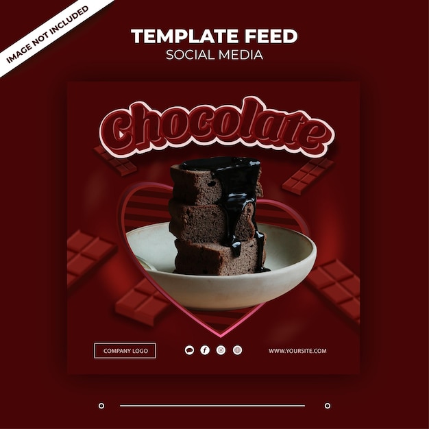 Sjabloonfeed social media post thema chocolade voor instagram en andere social media advertenties