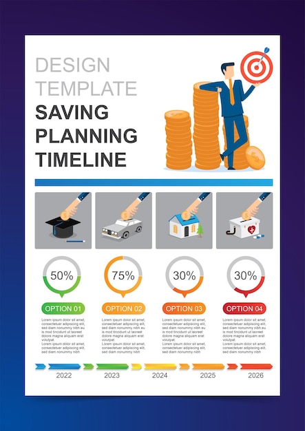 Sjabloonlay-out presentatie planning tijdlijn opslaan