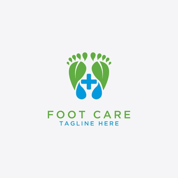 Sjabloonlogo van voetverzorgingsontwerp en voetgezondheid