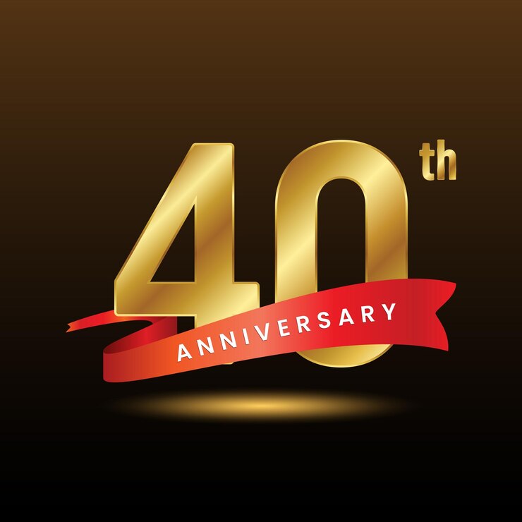 Vector sjabloonontwerp met een gouden getal voor een 40-jarig jubileumevenement