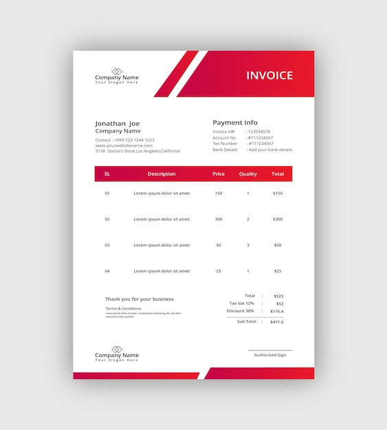 Sjabloonontwerp voor abstracte geometrische zakelijke facturen