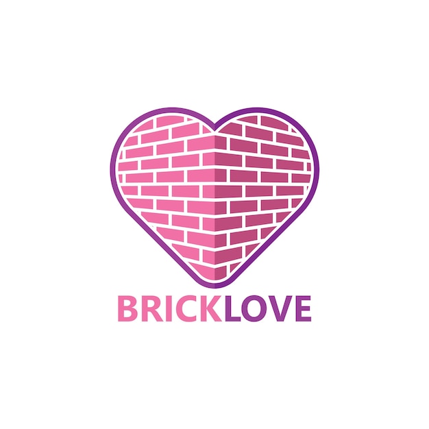 Sjabloonontwerp voor brick love-logo