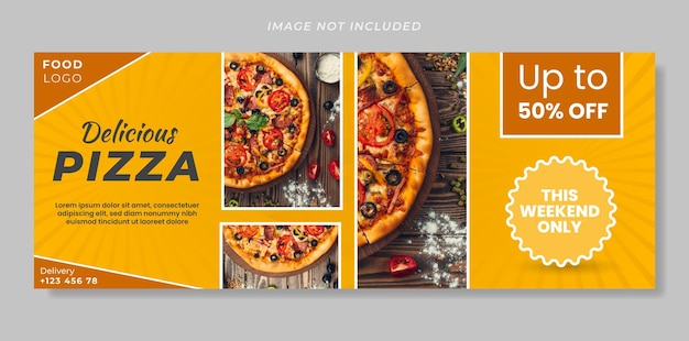 Sjabloonontwerp voor Fast Food Heerlijke Pizza-banner