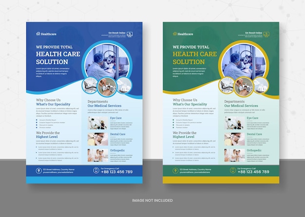 Sjabloonontwerp voor gezondheidszorg en medisch flyers