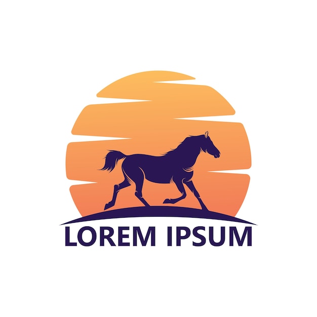 Sjabloonontwerp voor paard en maan-logo