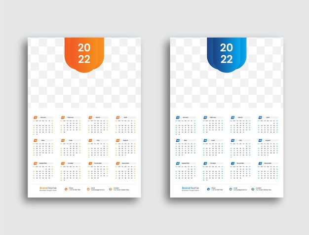 Sjabloonontwerp voor paginawandkalender