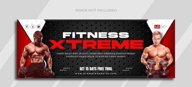 Sjabloonontwerp voor sportschool en fitness Extreme Facebook-omslag
