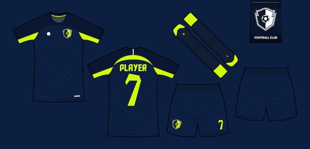 Sjabloonontwerp voor voetbaltrui of voetbalkit mockup