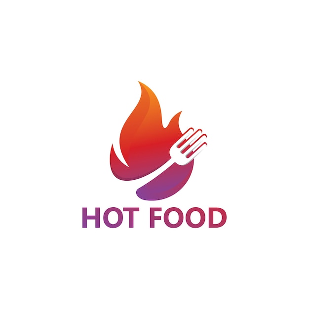 Sjabloonontwerp voor warm eten Logo