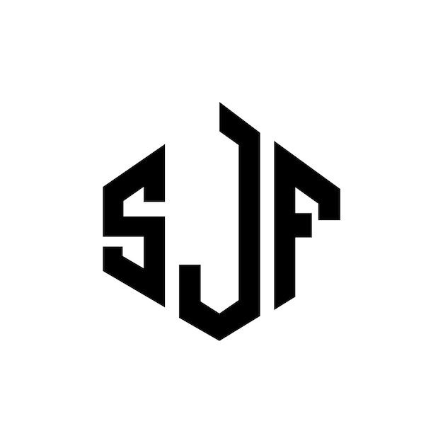 Vector sjf letter logo ontwerp met veelhoek vorm sjf veelhoek en kubus vorm logo ontwerp sjf zeshoek vector logo sjabloon witte en zwarte kleuren sjf monogram bedrijf en vastgoed logo