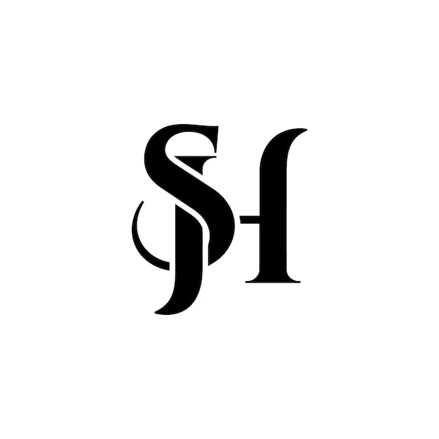 Vettore design del logo delle iniziali sjh logo della lettera iniziale modello di logo di lusso creativo