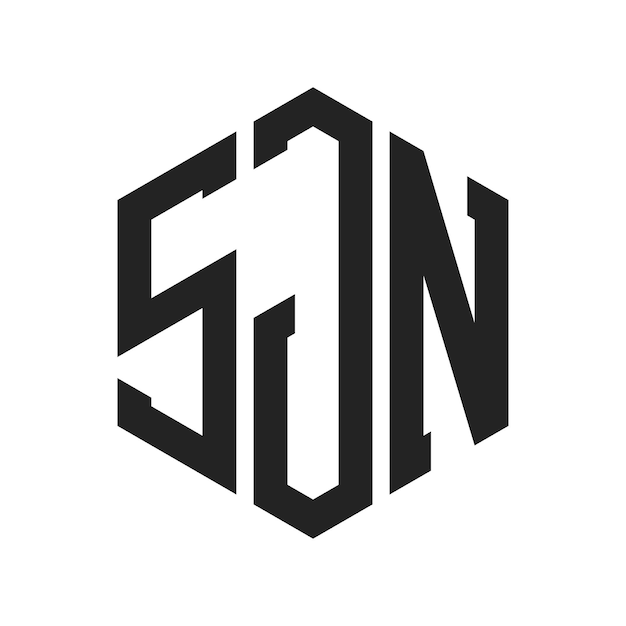 Дизайн логотипа SJN Первоначальная буква SJN Монограмма Логотип с использованием шестиугольной формы