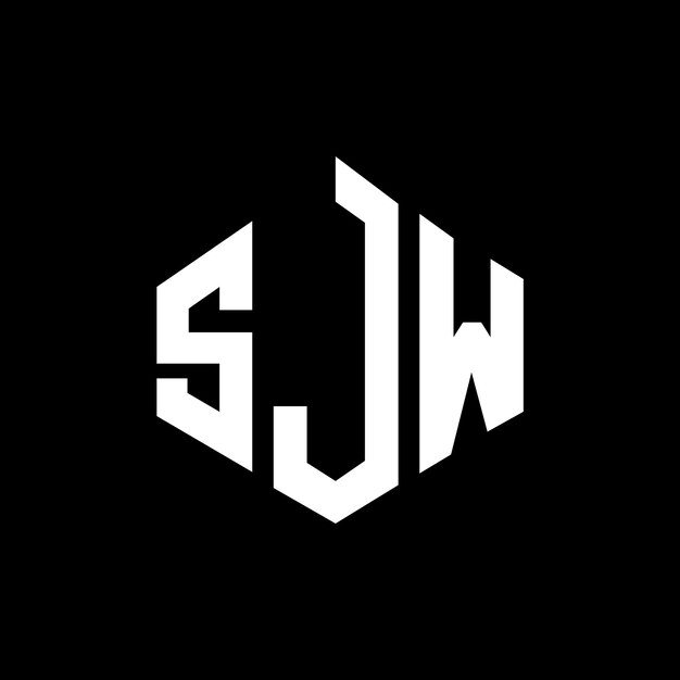 SJW letter logo ontwerp met veelhoek vorm SJW veelhoek en kubus vorm logo ontwerp SJW zeshoek vector logo sjabloon witte en zwarte kleuren SJW monogram bedrijf en vastgoed logo