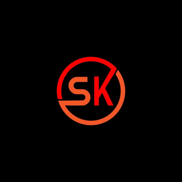 Vector sk letter initial logo design template vector illustration