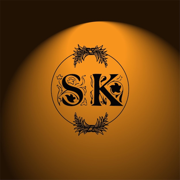 SK letter logo Design Template