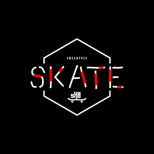 sk8 typografisch ontwerp klaar om af te drukken voor t-shirts