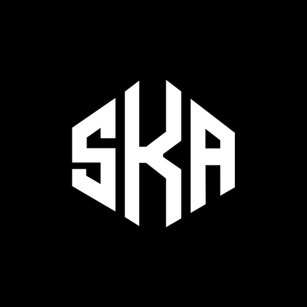 SKA letter logo design with polygon shape SKA polygon and cube shape logo design SKA hexagon vector logo template white and black colors SKA monogram business and real estate logo