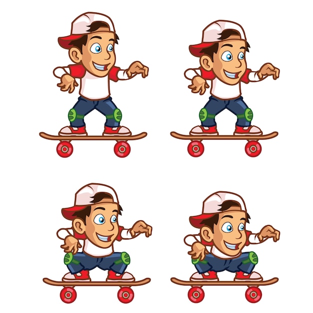 Skate Board Boy Game Karakter Animatie Sprite