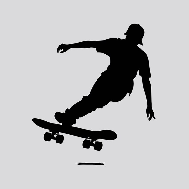 Vettore disegno vettoriale della silhouette della tavola da skateboard