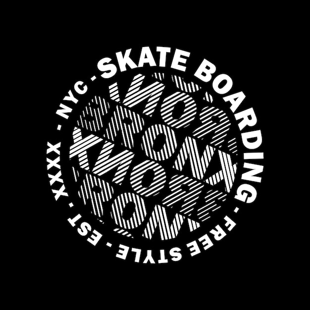 Skate boarding Bronx cirkel ontwerp typografie vector grafische illustratie voor het afdrukken van t-shirts en anderen