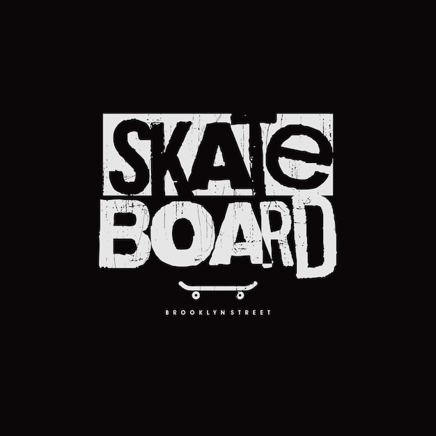 Skate, Brooklyn, NYC, typografie grafisch ontwerp, voor t-shirt prints, vectorillustratie