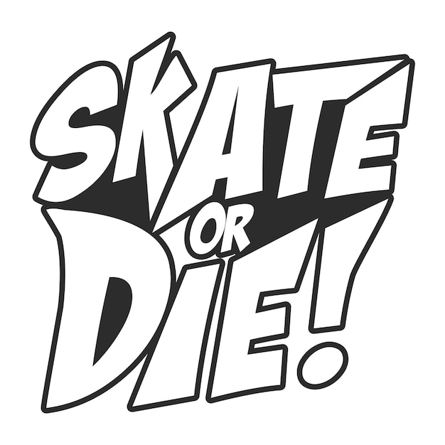 Skate of sterf typografie t-shirtontwerp