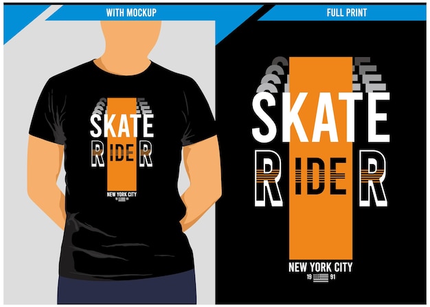 Skate rider streetwear tshirt design