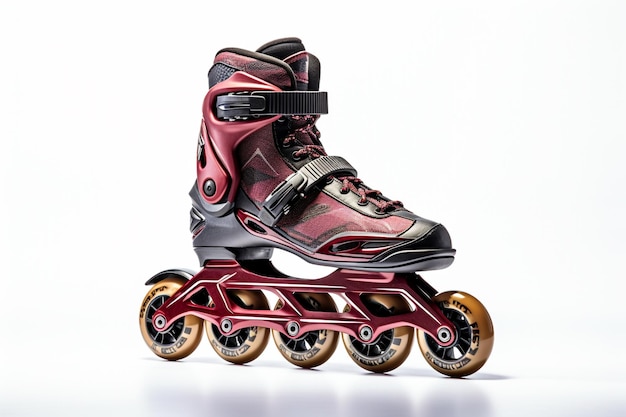 Vector skate rode wielen close-up paar inline rolschaatsen op witte achtergrond