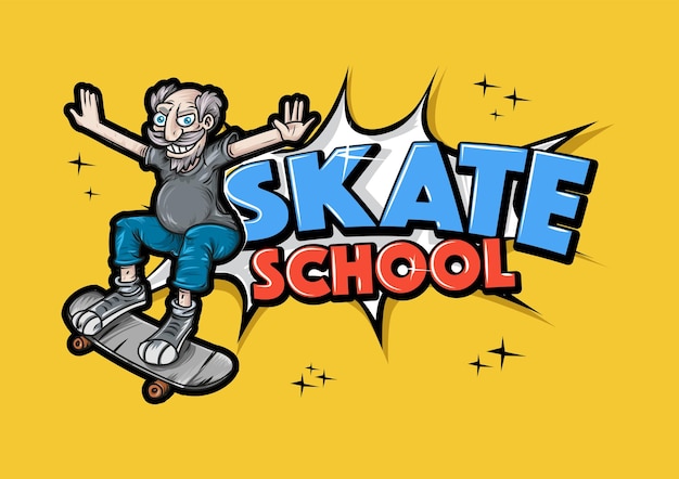 Skate school achtergrond vectorillustratie