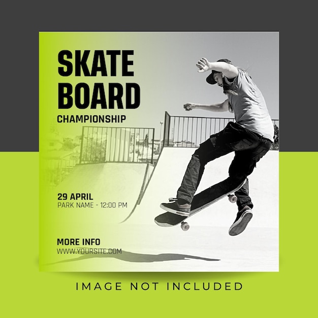 skateboard championship flyer social media post template