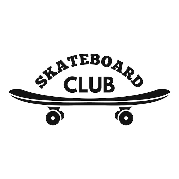 Vector skateboard club logo simple illustration of skateboard club vector logo for web design isolated on white background