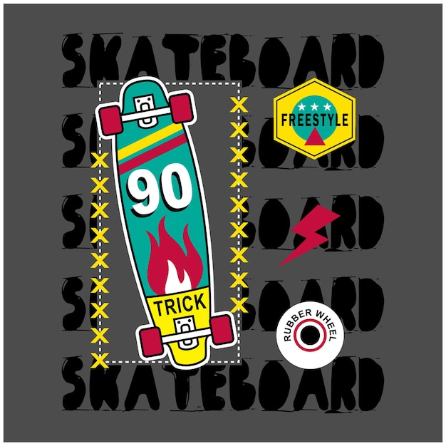 skateboard  cool typography design