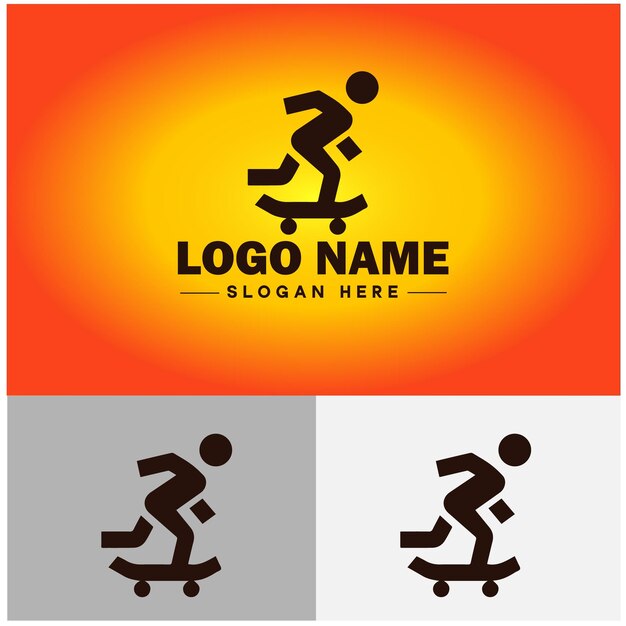 Vector skateboard icon urban skating authentic sports sign symbol vector logo